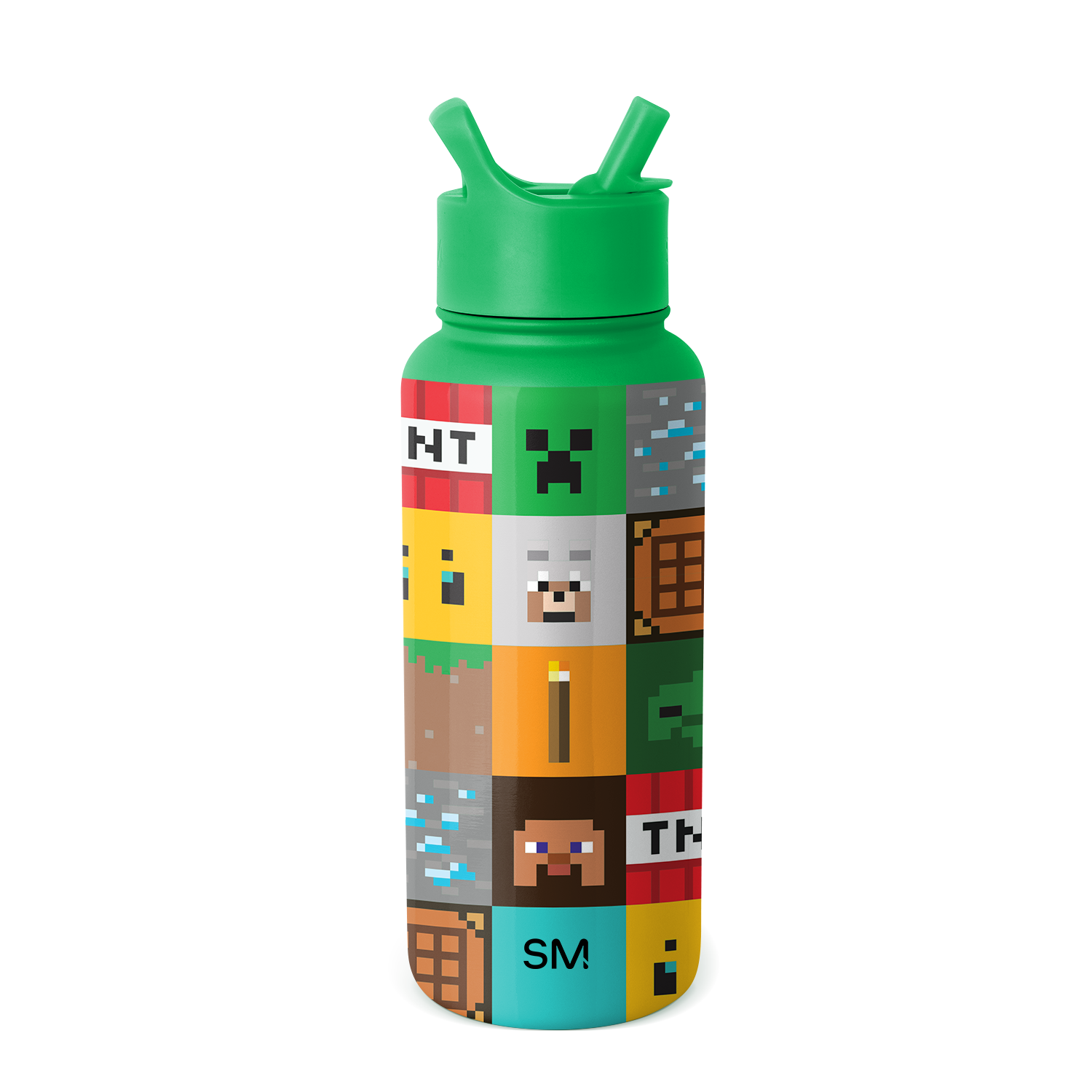 Minecraft Summit Water Bottle with Straw Lid